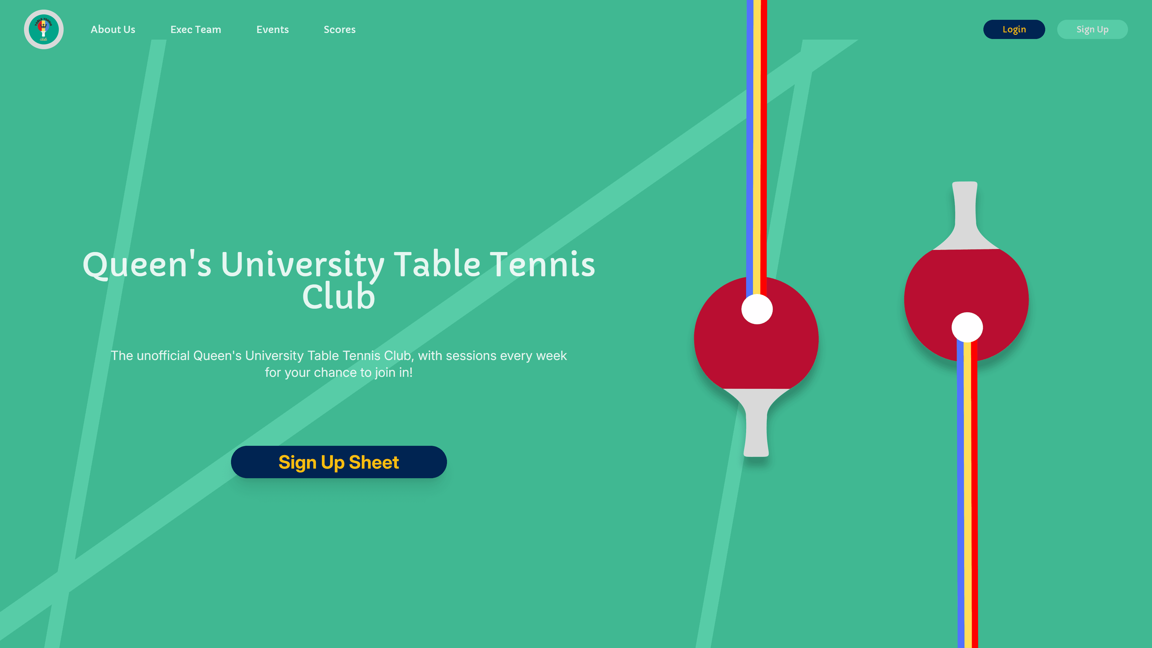 Queen's Table Tennis Club Website Image